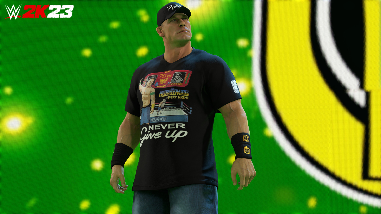 WWE 2K23 menampilkan action figure John Cena yang dapat dimainkan