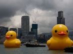 Sepasang bebek karet raksasa telah menginvasi Hong Kong