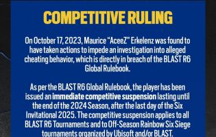 BLAST melarang Rainbow Six: Siege pemain hingga akhir musim 2024 karena menghalangi penyelidikan kecurangan