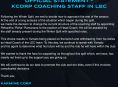 Karmine Corp telah membuat perubahan pada staf pelatih tim LEC-nya