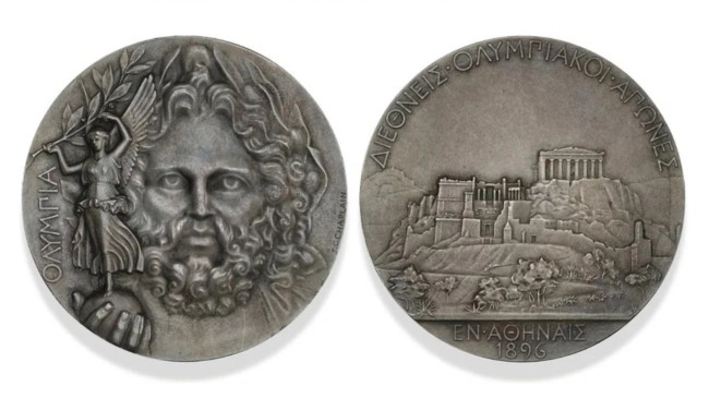 Medali perak otentik dari Olimpiade 1896 terjual lebih dari 150.000 euro di Denmark