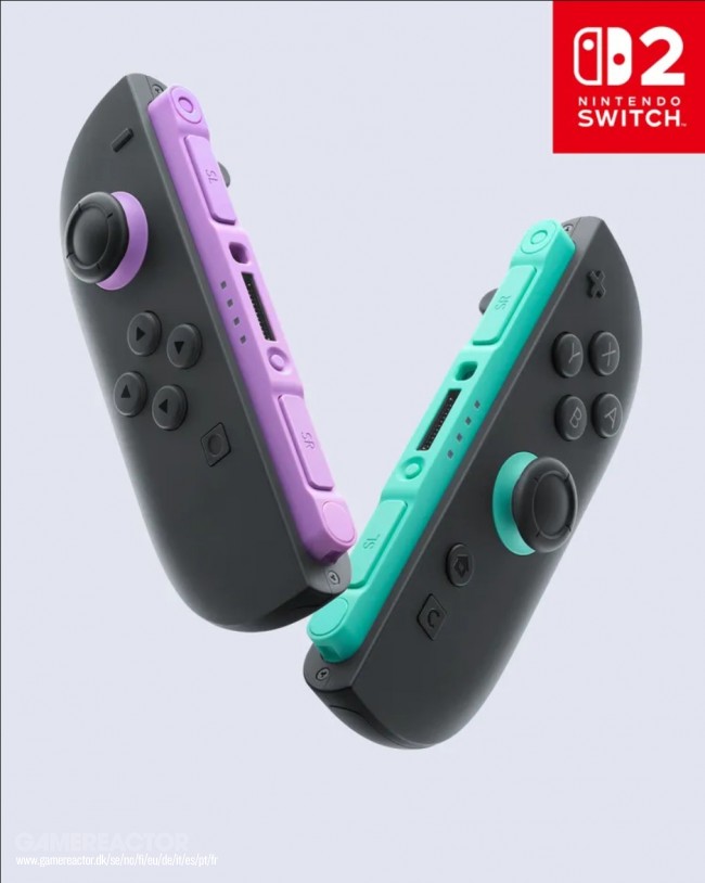 Nintendo memperkenalkan Pengontrol Joy-Con 2 ungu muda (L) dan hijau muda (R) untuk Switch 2