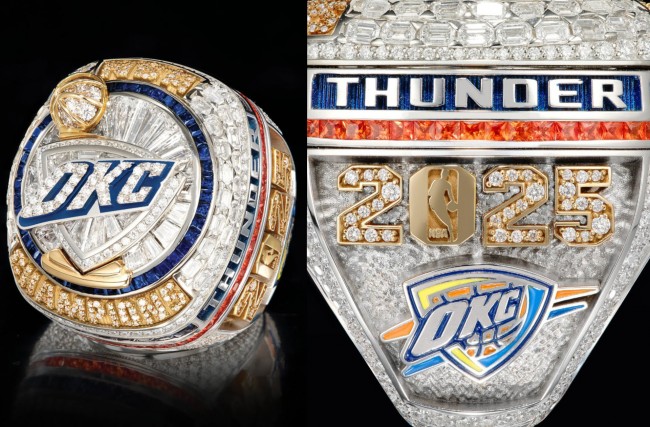 Cincin mewah yang diterima oleh juara NBA Oklahoma City Thunder