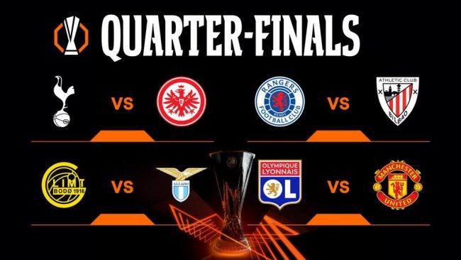 Perempat final Liga Europa dengan tanggal dan waktu, termasuk Lyon vs Manchester United