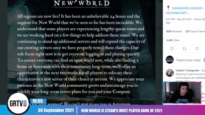 GRTV News - Kami mendiskusikan kesuksesan dari game buatan Amazon, New World.